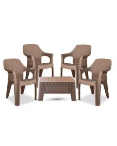 Salon Jardin SOTUFAB Chaise Barron + Table Monaco - Taupe