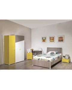 Chambre Enfant STONE 120x90cm 3 Portes - Jaune Moka /Blanc - Tunisie