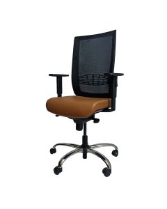 Fauteuil De Direction KIND Avec Accoudoirs Réglable En Simili Cuir - Cappuccino