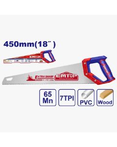 Scie a Main EMTOP 450mm EHAS4502 18 Pouces - Chez Mytek