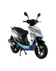Scooter ZIMOTA EAGLE 49cc - Blanc & Bleu(EAGLE-50-BLANC-BLEU)