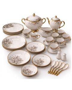 Service à Table IRONIX WHN72 72 Pièces - Blanc&Gold