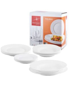 Service de Table 18 pièces BORMIOLI ROCCO TOLEDO - Blanc