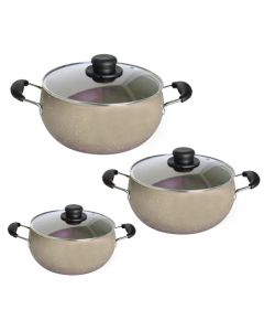 Set De 3 Faitouts COOK'ART Bombee The Rock 3L+3.5L+4.7L - Grège