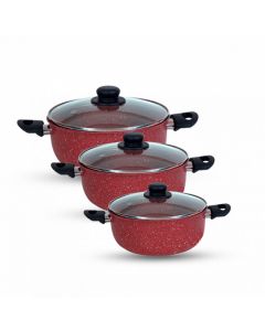 Set De 3 Faitouts El Gusto By COOK'ART 22cm,20cm&18cm - Rouge