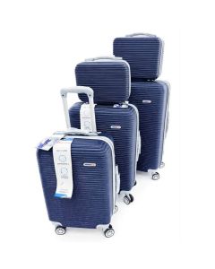 Set de 5 valises MILANO BAG avec 4 roues à 360° - Bleu