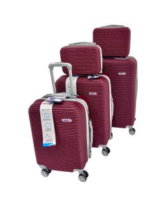 Set de 5 valises MILANO BAG avec 4 roues à 360° - Rose