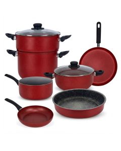 Set de Cuisine COOK'ART El Gusto – 9 Pièces – Granite Rouge