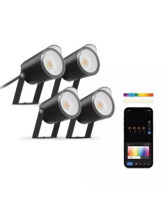 set 4 spots KSIX smartled extérieurs 18w 900lm rgbwic ip65 wifi app - BXOUTL1