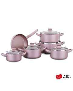 Set De 11 Pièces KORKAMZ Lina En Granite - Rose Gold