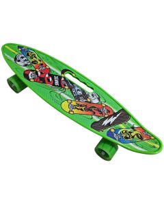 Skateboard Cruiser Rétro avec Poignée – Bleu – 61cm