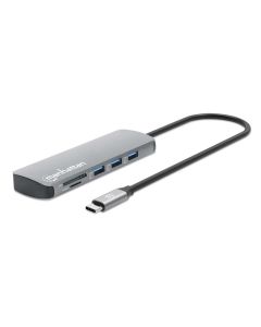 Station d'accueil MANHATTAN multiport USB-C PD 9 en 1 HDMI 4K Sliver