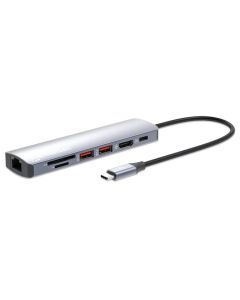 Station D'accueil Manhattan USB Type-C 7 en 1 Dock Multiport 4K