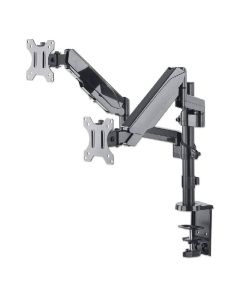 Support Écran Double MANHATTAN 461597 17"-32" avec Pince - Gris