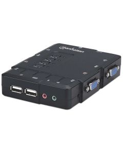 Switch MANHATTAN KVM compact à 4 ports Noir