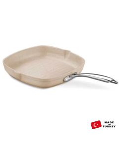 Poêle Grill En Granite KORKMAZ 28 x 28 CM - Beige