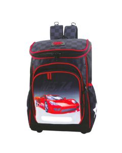 Sac à Dos Primaire COOL SCHOOL Ergo Cars Taille L Pour Garçon - Noir&Rouge