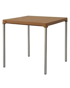 Table Carré Rosa avec Socle Aluminium - Caramel