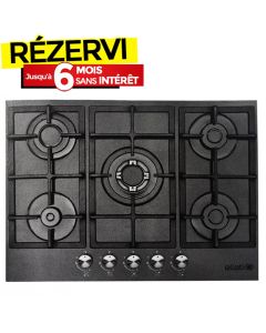Table De Cuisson ELLETI 22385D 5 Feux 70cm - Noir