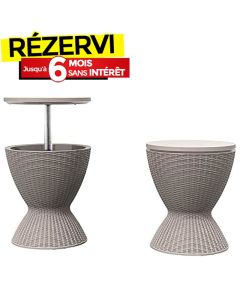 Table En PVC Avec Glacière 30 Litres - Marron