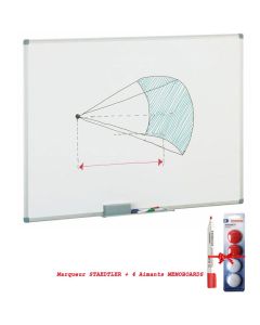 Tableau Blanc Double Face FAIBO 100 x 200 cm (11M) + 2 Cadeaux