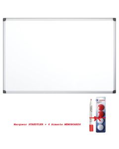 Tableau Blanc Magnétique 100 x 200 cm + 4 Aimants + Marqueur 