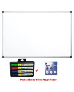 Pack Tableau Blanc Magnétique 100 x 200 cm + 4 Aimants + Marqueur 