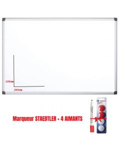  Tableau Blanc Magnétique BIOFFICE 100x200cm + 2 Cadeaux