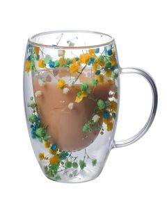 Tasse A Café Double Paroi Fleur MultiCouleur - 400ml