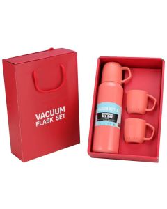 Coffret Thermos 400ml Avec 2 Tasses - Rose (22-FLASK60)