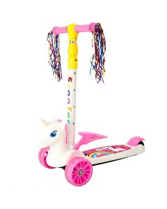 Trottinette 3 Roues Licorne Enfant Réglable Blanc