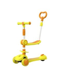 Trottinette Pliable 3En1 Musicale Et Lumineuse Pour Enfant - Jaune