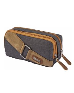 Trousse BRONS avec motif croix bouclée double zip - Noir