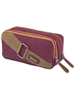 Trousse BRONS avec motif croix bouclée double zip - Rouge