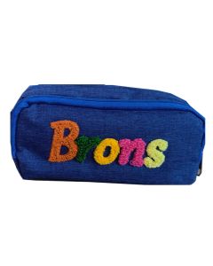 Trousse BRONS Trousse brodée double zip - Bleu