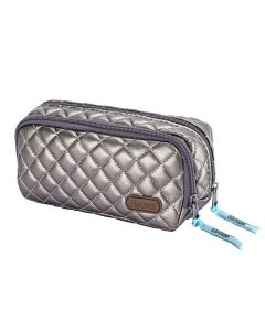 Trousse Capitonnée BRONS double zip - Gris