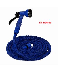 Tuyau de Jardin 15M Résistant pour Arrosage Extérieur - Bleu