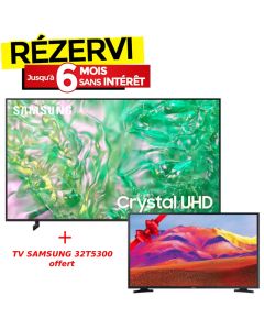 Tv SAMSUNG 85'' Smart DU8000 Crystal Ultra HD 4K 2024 + Récepteur Intégré 