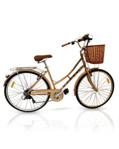 Vélo de Ville RODEO 6026-C6VS Avec Panier Avant - Beige