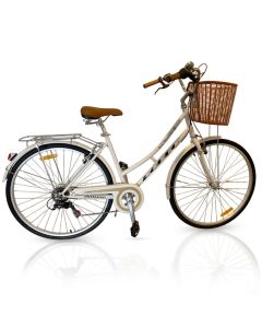 Vélo de Ville RODEO 6026-C6VS Avec Panier Avant - Blanc