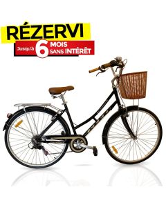 Vélo de Ville RODEO 6026-C6VS Avec Panier Avant - Noir