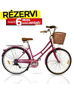 Vélo de Ville RODEO 6026-C6VS Avec Panier Avant - Rose