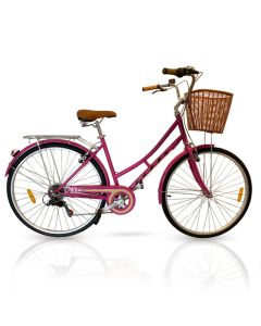 Vélo de Ville RODEO 6026-C6VS Avec Panier Avant - Rose