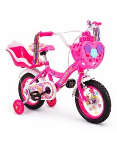 Vélo Pour fille YIBEIQI princesse 12 pouces - Rose violet
