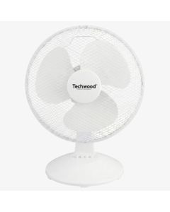 Ventilateur de Table TECHWOOD Ø30cm 3 Vitesses 35W - Blanc