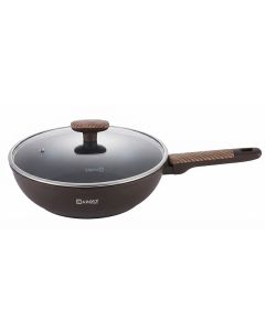 Wok Antiadhésif Baroly 24 cm avec Couvercle – Tressé