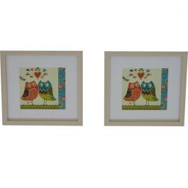Pack de 2 Tableaux De Décoration 24 x 24 cm Blanc