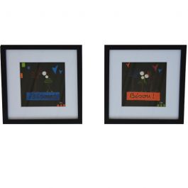 Pack de 2 Tableaux De Décoration 24 x 24 cm - Noir