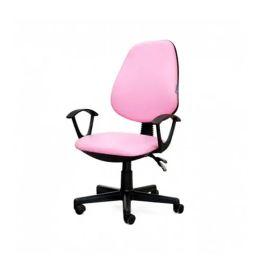 Chaise De Bureau Sécretaria SOTUFAB En Simili Cuir Avec Accoudoirs - Rose