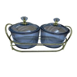 Set De 2 Bols Avec Support Métallique